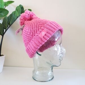 ADIDAS BNWT Youth Twilight 4 Ballie Knit Pompom Toque - Pink Fusion O/S